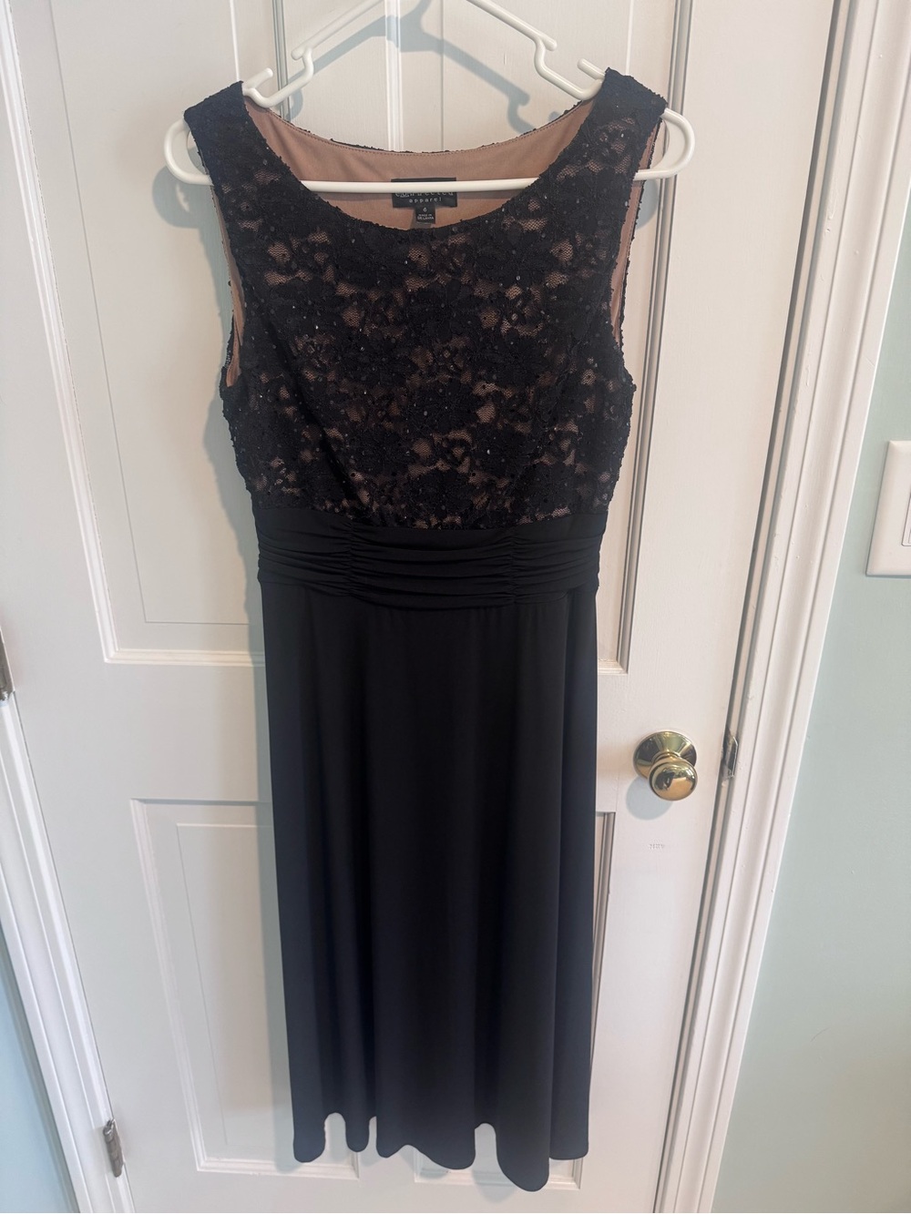Cocktail Lace Bodice Black Dress